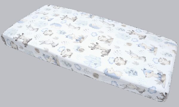 Medi Partners Fitted sheet for bed 120x60 – cotton – Deer and Hedgehog