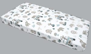 Medi Partners Fitted sheet for bed 120x60 – cotton – Mint Zoo