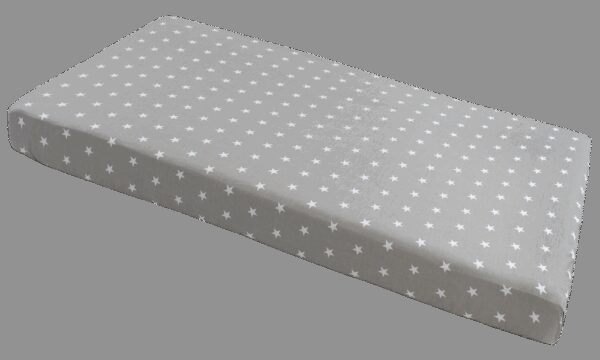 Medi Partners Fitted sheet for bed 120x60 – cotton – White stars on gray