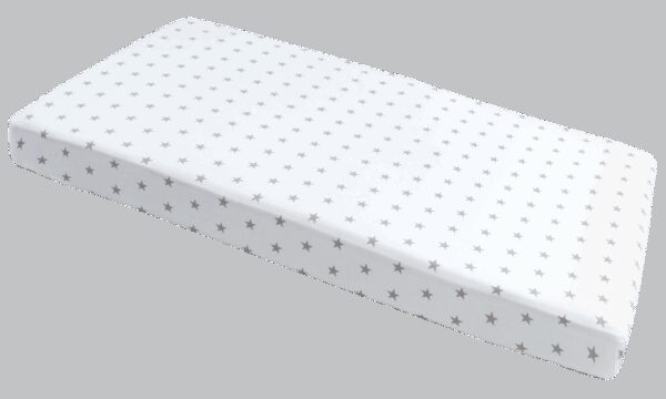 Medi Partners Fitted sheet for crib 120x60 – cotton – Gray stars on white