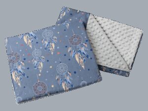 Medi Partners Quilt 55x75 + pillow 35x30 cotton + minky – Dreamcatchers + gray minky