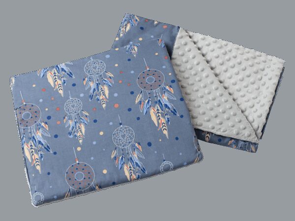 Medi Partners Quilt 55x75 + pillow 35x30 cotton + minky – Dreamcatchers + gray minky