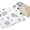 Medi Partners Quilt 55x75 + pillow 35x30 cotton + minky – Minky Zoo + beige Minky