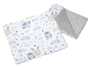 Medi Partners Quilt 55x75 + pillow 35x30 cotton + minky – Polana + gray Minky