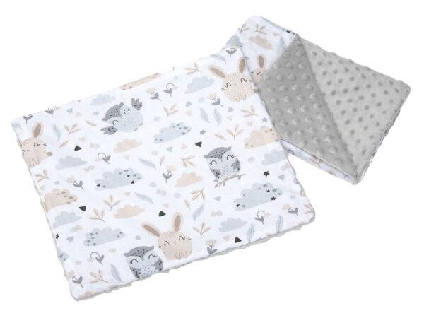 Medi Partners Quilt 55x75 + pillow 35x30 cotton + minky – Polana + gray Minky