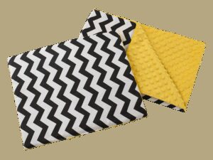 Medi Partners Quilt 55x75 + pillow 35x30 cotton + minky – Zygzag + yellow minky