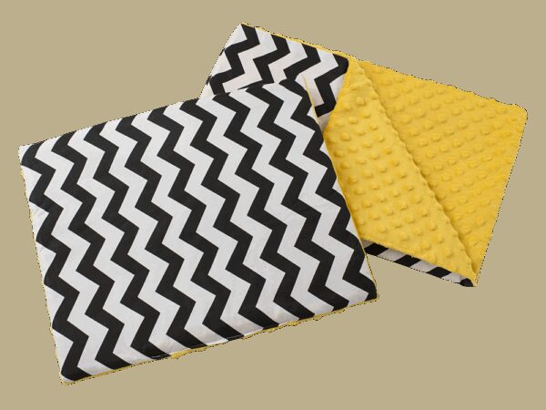 Medi Partners Quilt 55x75 + pillow 35x30 cotton + minky – Zygzag + yellow minky