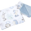 Medi Partners Quilt 55x75 + pillow 35x30 cotton + minky – deer and hedgehog + light blue minky