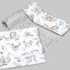 Medi Partners Quilt 75x100 + pillow 35x30 cotton + minky – Deer in leaves + gray Minky