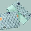 Medi Partners Quilt 75x100 + pillow 35x30 cotton + minky – Forest + minty minky
