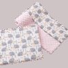 Medi Partners Quilt 75x100 + pillow 35x30 cotton + minky – Gray hedgehogs + light pink minky