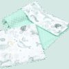 Medi Partners Quilt 75x100 + pillow 35x30 cotton + minky – Ocean + minty minky