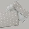 Medi Partners Quilt 75x100 + pillow 35x30 cotton + minky – White stars on gray + gray minky