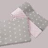 Medi Partners Quilt 75x100 + pillow 35x30 cotton + minky – White stars on gray + light pink minky