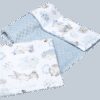 Medi Partners Quilt 75x100 + pillow 35x30 cotton + minky – deer and hedgehog + light blue minky