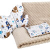 Medi Partners Quilt set with a stroller pillow + butterfly - Animals in the forest + beige minky
