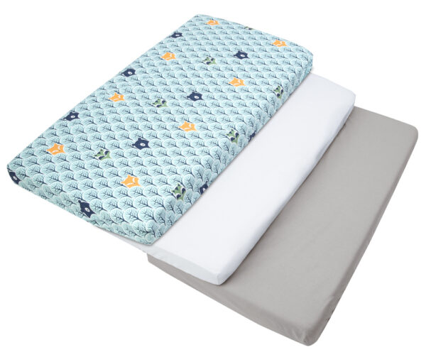 Medi Partners Set of 3 pcs. Fitted Sheet 100% Cotton Baby Bed Linen Mattress