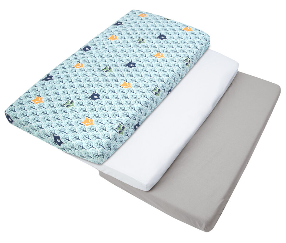 Medi Partners Set of 3 pcs. Fitted Sheet 100% Cotton Baby Bed Linen Mattress
