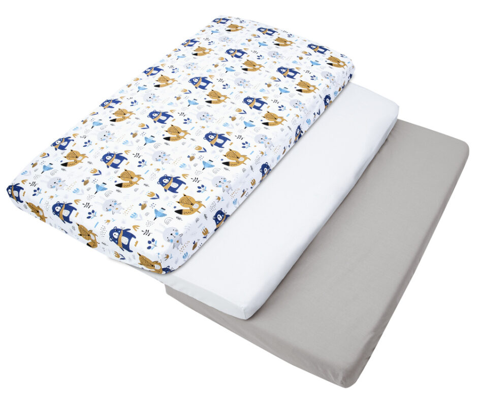 Medi Partners Set of 3 pcs. Fitted Sheet 60x120 cm 100% Cotton Baby Bed Linen Mattress