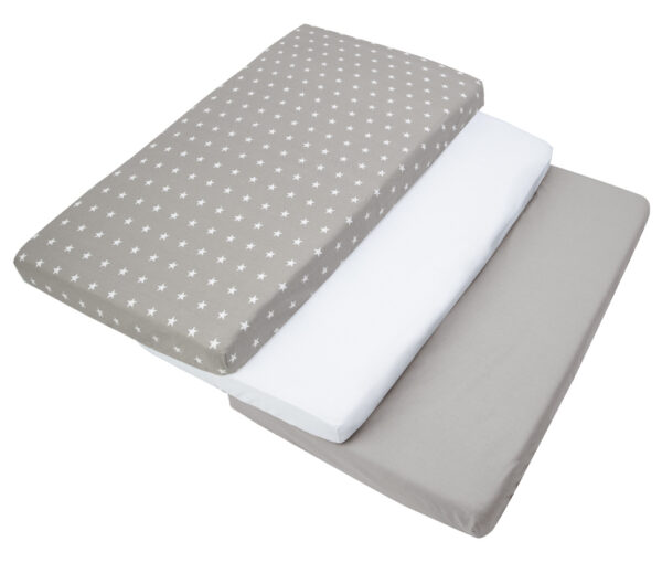 Medi Partners Set of 3 pcs. Fitted Sheet 60x120 cm 100% Cotton Baby Bed Linen Mattress
