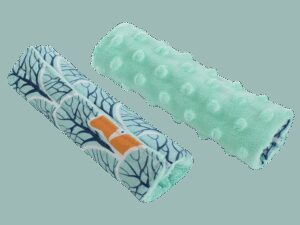 Medi Partners Stroller belt protectors (2 pcs.) cotton + minky – Forest + minky minky