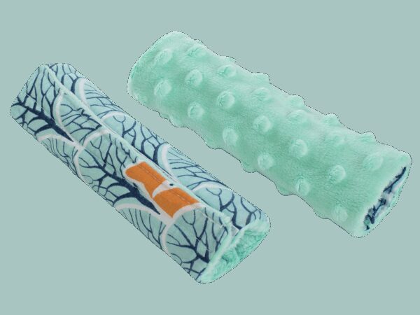 Medi Partners Stroller belt protectors (2 pcs.) cotton + minky – Forest + minky minky
