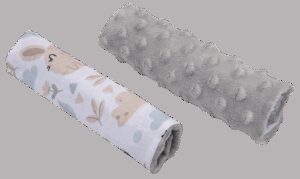 Medi Partners Stroller belt protectors (2 pcs.) cotton + minky – Polana + gray minky