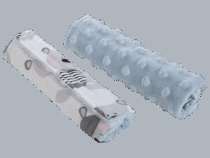 Medi Partners Stroller belt protectors (2 pcs.) cotton + minky – Teddy + blue minky