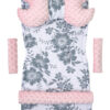 Medi Partners Stroller insert in a 4-piece set - Berry + pink Minky