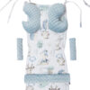 Medi Partners Stroller insert in a 4-piece set - Deer and Hedgehog + light blue Minky