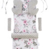 Medi Partners Stroller insert in a 4-piece set - Dream catchers with flowers + gray minky