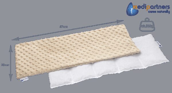 Medi Partners Thermophor with cherry seeds large 20x60 – 5 chambers Minky – Beige
