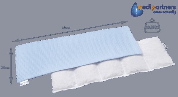 Medi Partners Thermophor with cherry seeds large 20x60 – 5 chambers Waffle – Light blue