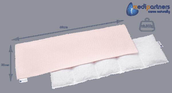 Medi Partners Thermophor with cherry seeds large 20x60 – 5 chambers Waffle – Light pink