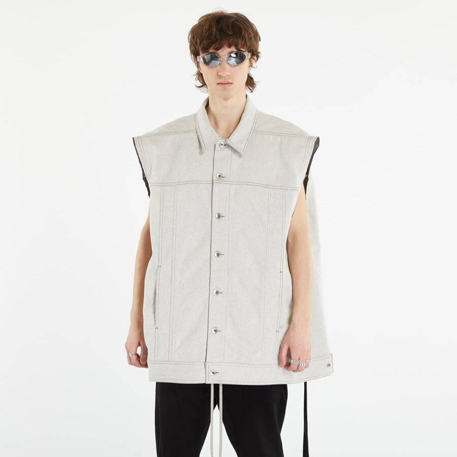Mellény Rick Owens DRKSHDW Jumbo Worker Vest Milk Melange S-alacsony-ár