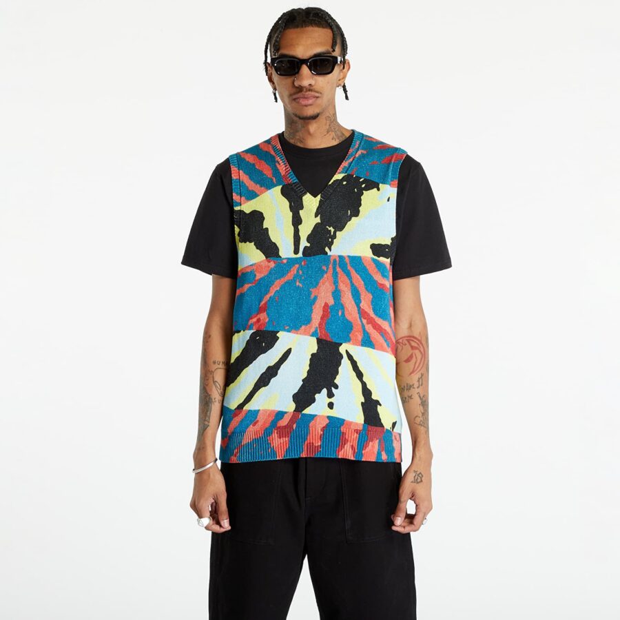 Mellény Stüssy Printed Sweater Vest UNISEX Blue M-alacsony-ár