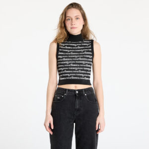 Mellény Tommy Jeans Crop Script Vest Black XS-alacsony-ár