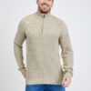 Men's Beige Ribbed Sweater Blend - Men's
