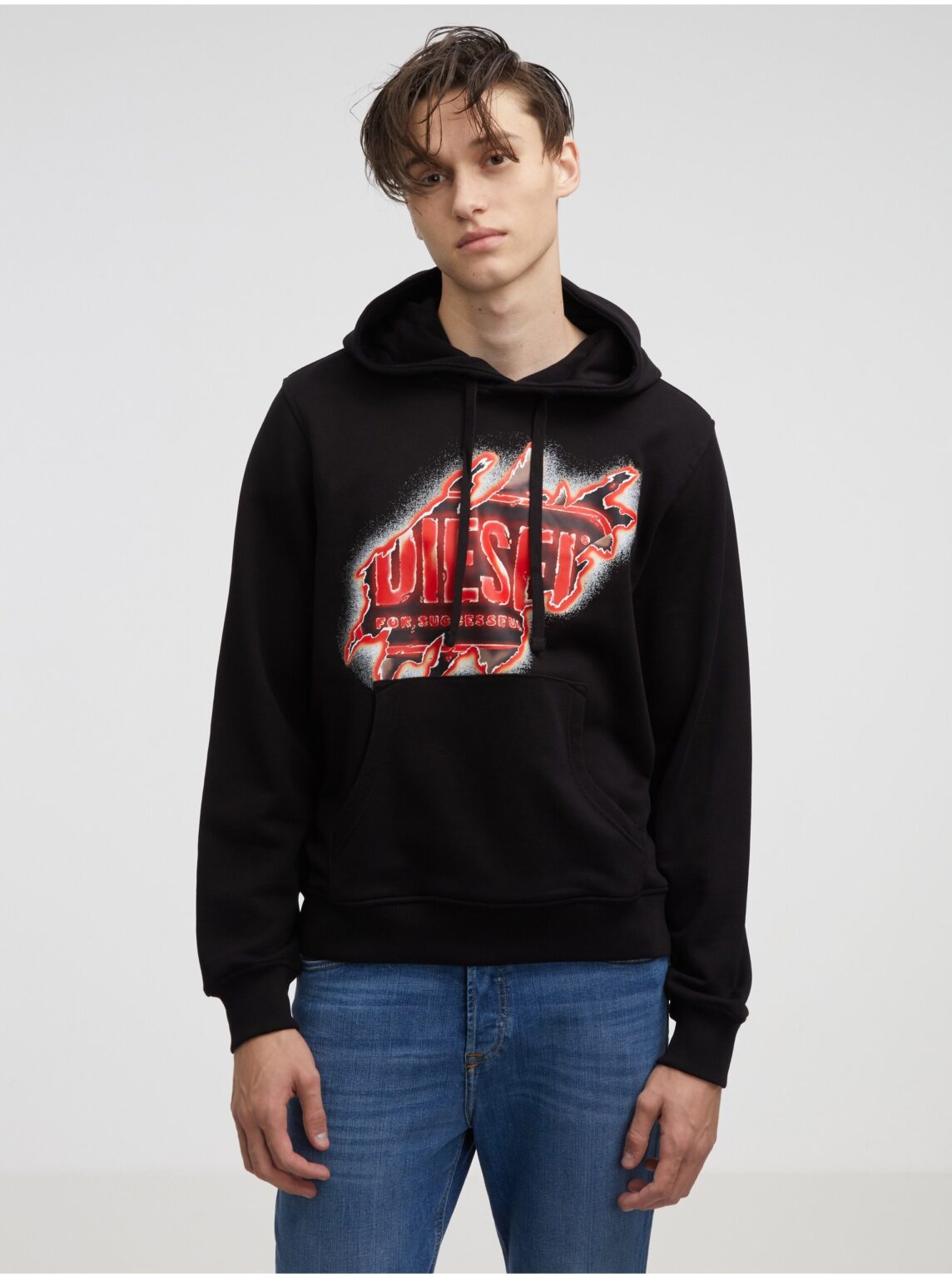 Men's Black Diesel Hoodie - Men's