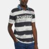 Men's Black and White Striped Polo Shirt Desigual TS Julien - Men