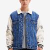 Men's Desigual Wolf Desigual Wolf Denim Jacket - White and Blue - Men