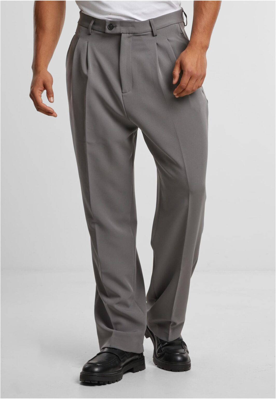 Men's Double Pleated Pants - Black