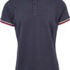 Men's Double Stripe Polo Shirt Navy/Blue/Flame Red