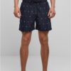 Men's Flamingo/Blue Embroidered Swimsuit