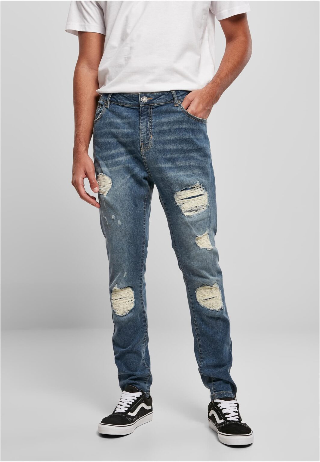 Men's Heavy Destroyed Jeans Blue