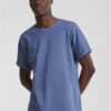 Men's Long Shaped Turnup Tee T-Shirt - Blue
