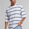 Men's Oversized Sleeve Modern Stripe T-Shirt - Striped