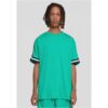 Men's T-Shirt Oversized Stripes Mesh Tee - Green
