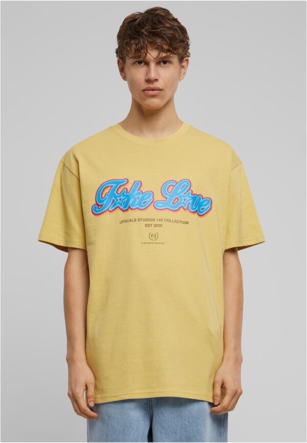 Men's T-shirt F*ke L*ve Heavy Oversize yellow