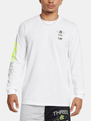 Men's T-shirt Under Armour Curry HW Verbiage LS Tee-WHT - Men's